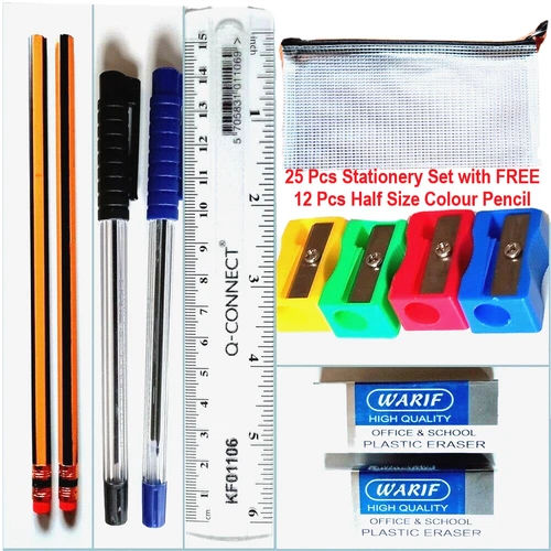 Ultimate Back to School Stationery Set: Pen, Pencil, Eraser, Ruler & Case