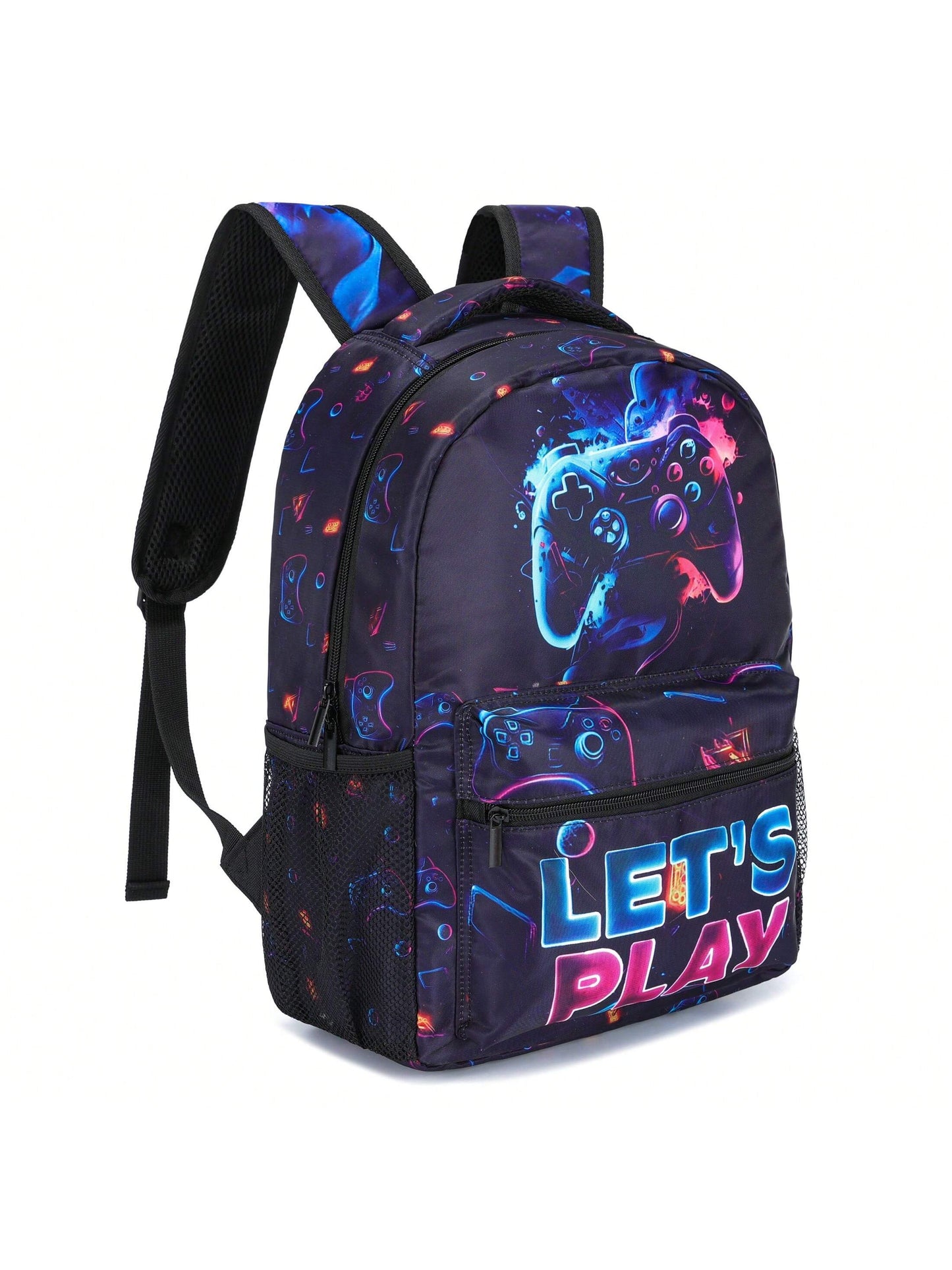 Dynamic Gamepad Pattern Backpack for Boys and Girls - School Sports Bag