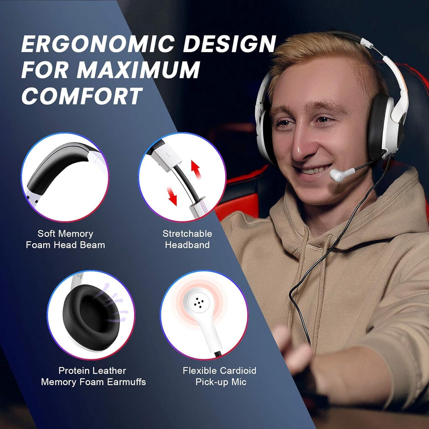 Gaming Headphones Headset Mic