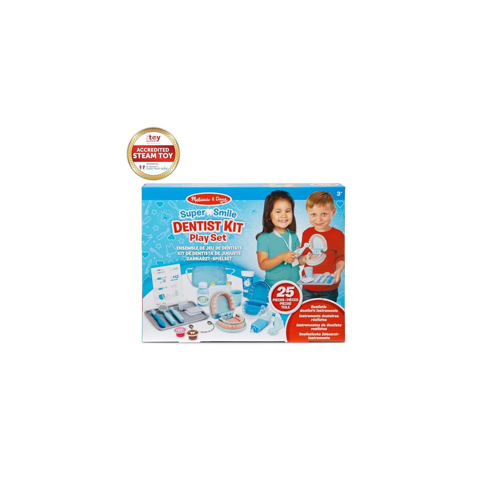 Melissa & Doug Super Smile Dentist Kit for Kids - Educational Role Play Toy for Ages 3+