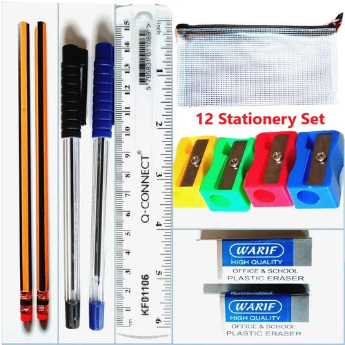 Ultimate Back to School Stationery Set: Pen, Pencil, Eraser, Ruler & Case